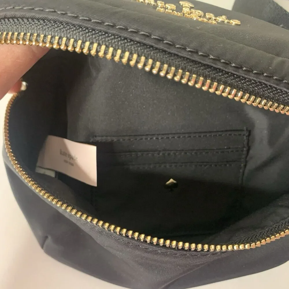 Kate Spade Watson Lane Betty Belt Bag Crossbody Purse Zip Black Nylon